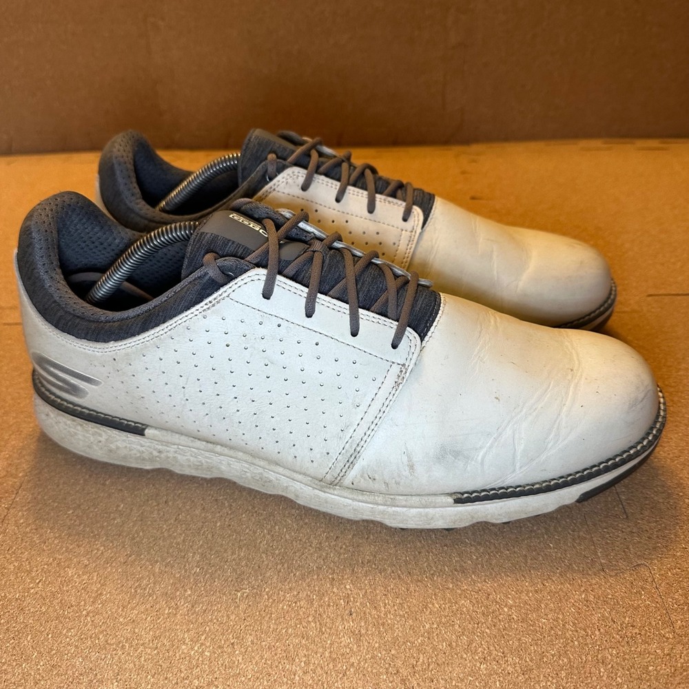 Skechers Go Golf Mens Size 12 White Gray Spikeless Golf Shoes SN 54521